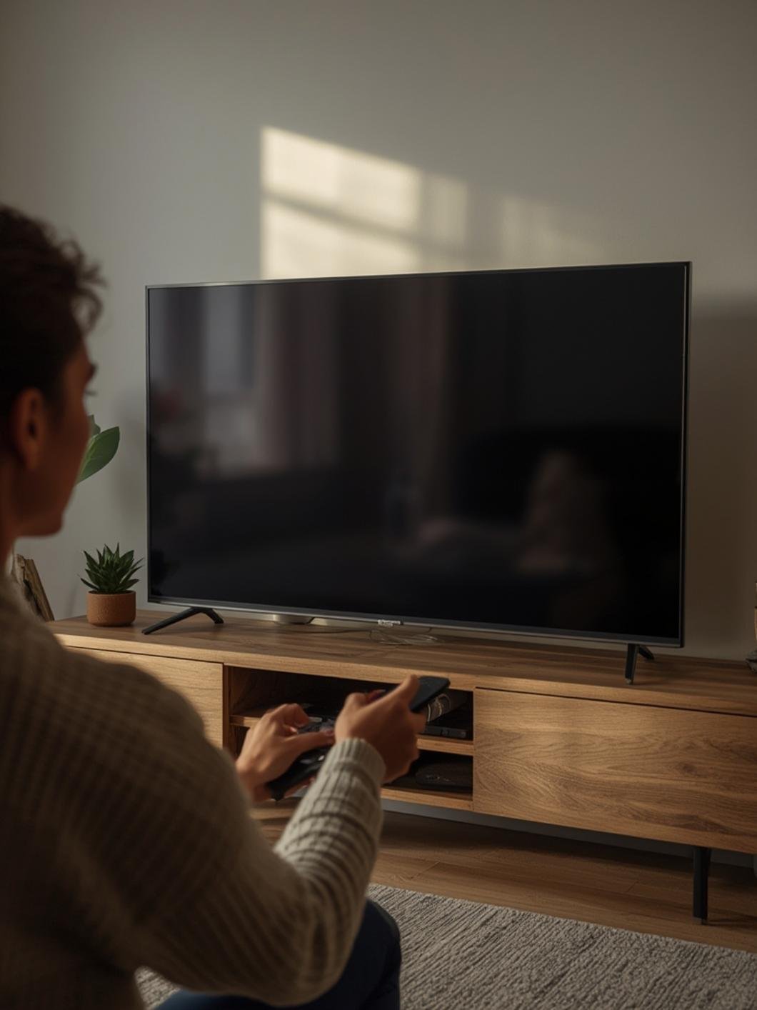 Käsi kaukosäätimen kanssa, valmiina ratkaisemaan IPTV-ongelmia.